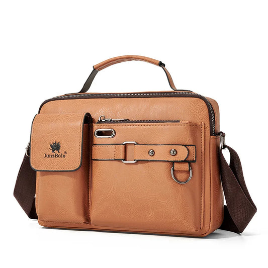 High-End Men's Fashion Crossbody Bag Simple Business Shoulder Handbag PU Leather Men's Bag Fashionable Men's Messenger Bag