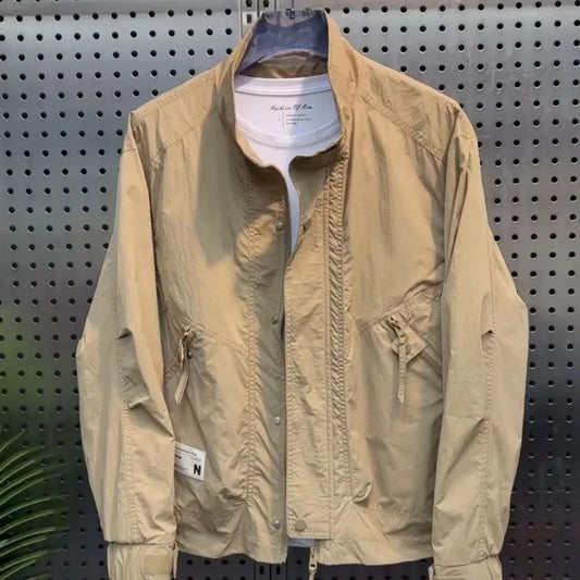 MenS Casual Jacket For Daily Wear In Spring And Autumn With Zipper Closure And Pockets Lightweight And Standard Fit