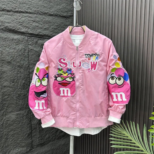 Embroidered Mens Jacket Street Fashion Harajuku Hip Hop Vintage Jackets for Men Clothing Loose Casual Coats Men Tops