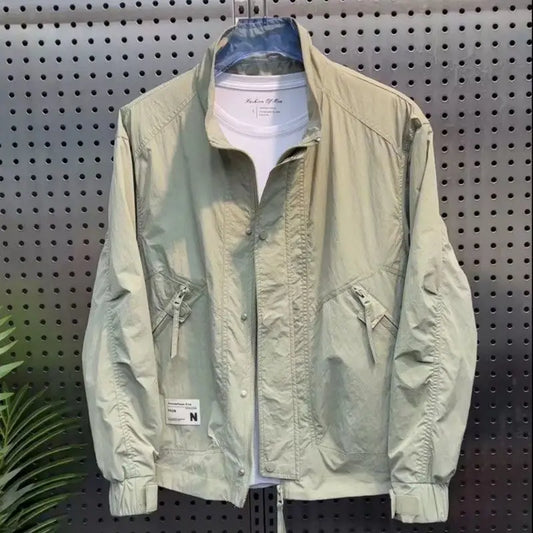 MenS Casual Jacket For Daily Wear In Spring And Autumn With Zipper Closure And Pockets Lightweight And Standard Fit