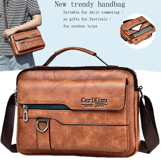 Neutral Style Shoulder Bag for Men and Women, Suitable for Business Trips and Photography Made of Pu Material.